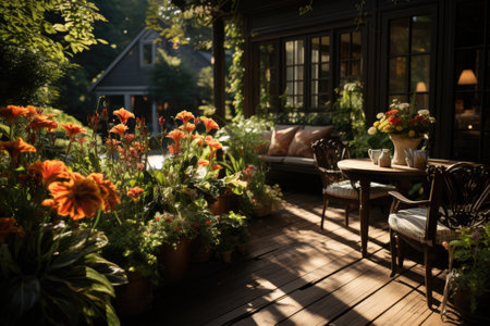 Home Gardening: Green thumbs, flourishing plants, and backyard beautyの素材