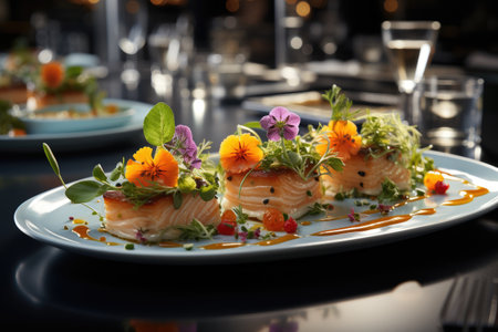 Gourmet Dining: Exquisite dishes, culinary artistry, and fine dining experiences.の素材