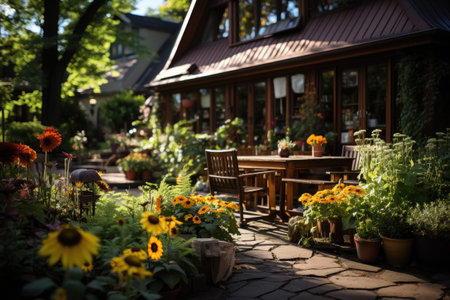 Home Gardening: Green thumbs, flourishing plants, and backyard beautyの素材