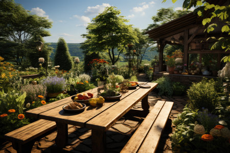 Home Gardening: Green thumbs, flourishing plants, and backyard beautyの素材