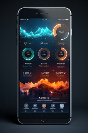 Mobile App UI Mock-up: Generate a sleek and modern UI mock-up for a mobile app using AIの素材