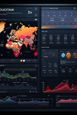 Dashboard Interface Mock-up: Create an intuitive and data-rich dashboard UI mock-up using AIの素材
