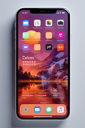 Mobile App UI Mock-up: Generate a sleek and modern UI mock-up for a mobile app using AIの素材