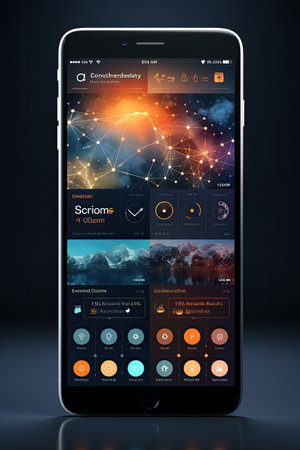 Mobile App UI Mock-up: Generate a sleek and modern UI mock-up for a mobile app using AIの素材