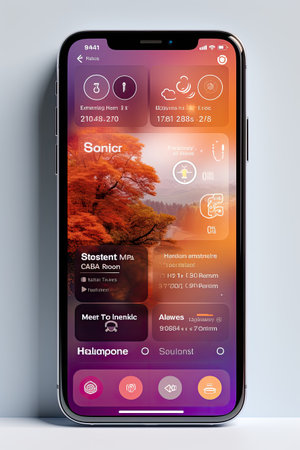 Mobile App UI Mock-up: Generate a sleek and modern UI mock-up for a mobile app using AIの素材