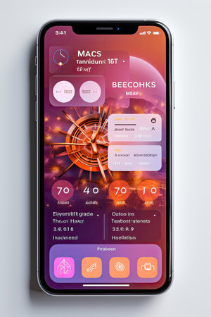 Mobile App UI Mock-up: Generate a sleek and modern UI mock-up for a mobile app using AIの素材