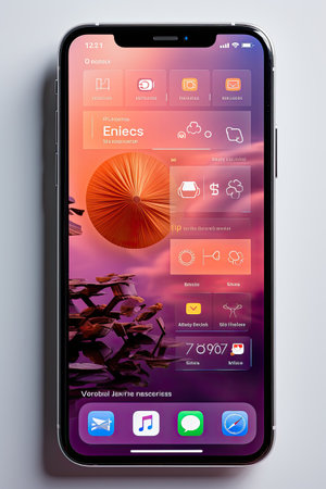 Mobile App UI Mock-up: Generate a sleek and modern UI mock-up for a mobile app using AIの素材