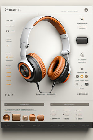E-commerce Website Product Page Mock-up: Design an engaging product page UI mock-up for an e-commerce website with AIの素材