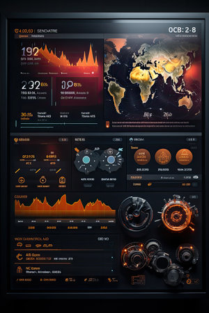 Dashboard Interface Mock-up: Create an intuitive and data-rich dashboard UI mock-up using AIの素材