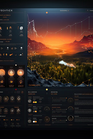 Dashboard Interface Mock-up: Create an intuitive and data-rich dashboard UI mock-up using AIの素材