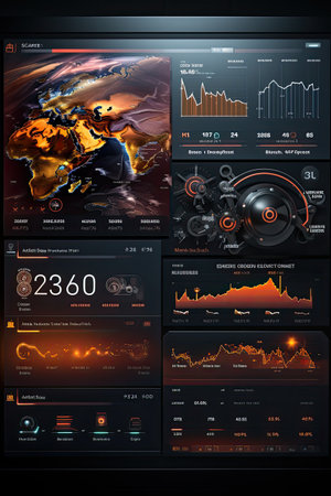 Dashboard Interface Mock-up: Create an intuitive and data-rich dashboard UI mock-up using AIの素材