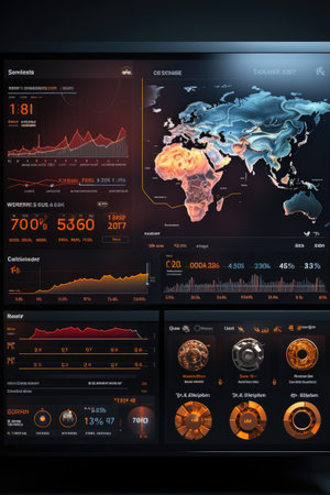 Dashboard Interface Mock-up: Create an intuitive and data-rich dashboard UI mock-up using AIの素材