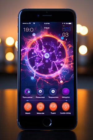 Mobile App UI Mock-up: Generate a sleek and modern UI mock-up for a mobile app using AIの素材