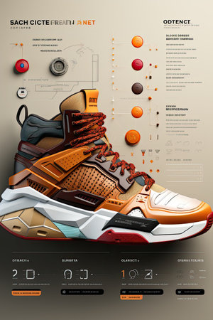 E-commerce Website Product Page Mock-up: Design an engaging product page UI mock-up for an e-commerce website with AIの素材