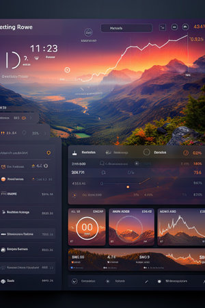 Dashboard Interface Mock-up: Create an intuitive and data-rich dashboard UI mock-up using AIの素材