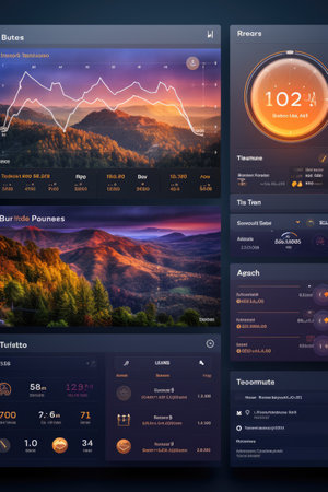 Dashboard Interface Mock-up: Create an intuitive and data-rich dashboard UI mock-up using AIの素材