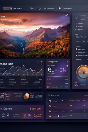 Dashboard Interface Mock-up: Create an intuitive and data-rich dashboard UI mock-up using AIの素材