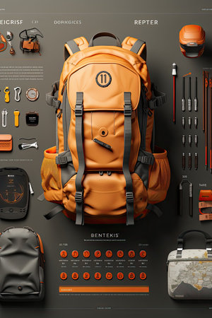 E-commerce Website Product Page Mock-up: Design an engaging product page UI mock-up for an e-commerce website with AIの素材
