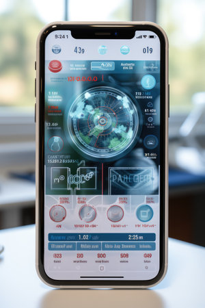 Healthcare App UI Mock-up: Generate a user-friendly UI mock-up for a healthcare or medical application with AI.の素材