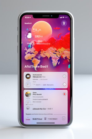 Social Media Feed UI Mock-up: Design a visually appealing mock-up for a social media feed with AI assistance.の素材