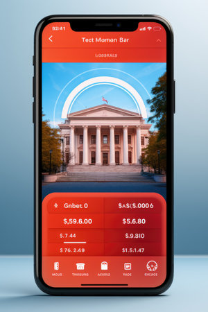 Banking App Transaction Page Mock-up: Generate a transaction page UI mock-up for a mobile banking app with AI assistanceの素材