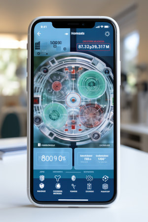 Healthcare App UI Mock-up: Generate a user-friendly UI mock-up for a healthcare or medical application with AI.の素材