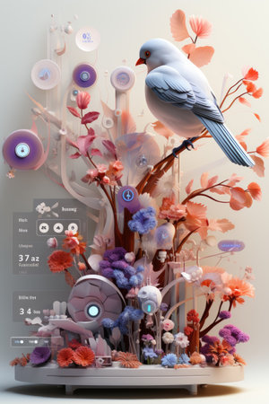 Social Media Feed UI Mock-up: Design a visually appealing mock-up for a social media feed with AI assistance.の素材