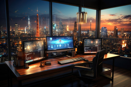 AI visuals related to economics and finance for business and financial institutionsの素材
