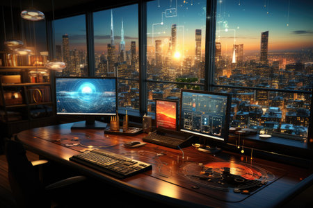 AI visuals related to economics and finance for business and financial institutionsの素材