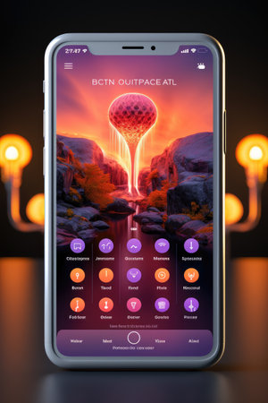 Music Streaming App UI Mock-up: Create an immersive and interactive with AIの素材