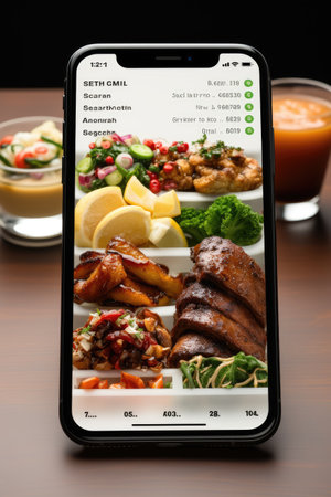 Restaurant Food Ordering App Mock-up: Generate a user-friendly UI mock-up for a food ordering app for restaurants using AIの素材