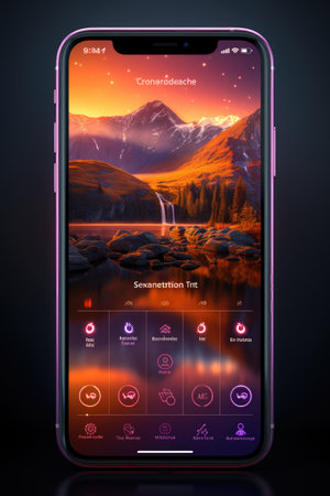 Music Streaming App UI Mock-up: Create an immersive and interactive with AIの素材
