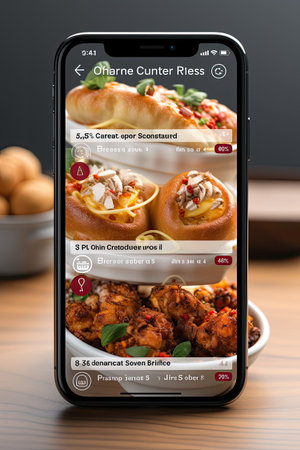Restaurant Food Ordering App Mock-up: Generate a user-friendly UI mock-up for a food ordering app for restaurants using AIの素材