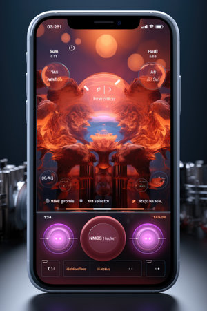Music Streaming App UI Mock-up: Create an immersive and interactive with AIの素材
