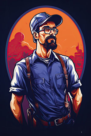 Workers ,Professional t-shirt design vectorの素材