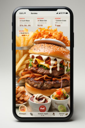 Restaurant Food Ordering App Mock-up: Generate a user-friendly UI mock-up for a food ordering app for restaurants using AIの素材