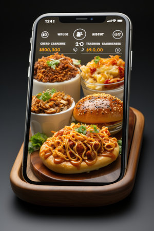 Restaurant Food Ordering App Mock-up: Generate a user-friendly UI mock-up for a food ordering app for restaurants using AIの素材