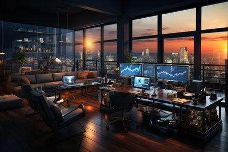 AI visuals related to economics and finance for business and financial institutionsの素材