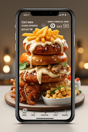 Restaurant Food Ordering App Mock-up: Generate a user-friendly UI mock-up for a food ordering app for restaurants using AIの素材