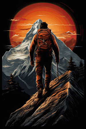 Trekking ,Professional t-shirt design vectorの素材