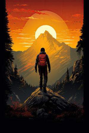 Trekking ,Professional t-shirt design vectorの素材