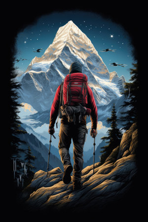 Trekking ,Professional t-shirt design vectorの素材