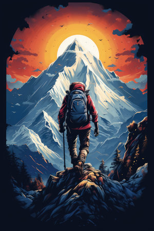 Trekking ,Professional t-shirt design vectorの素材