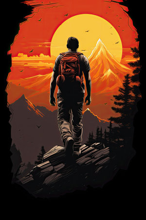Trekking ,Professional t-shirt design vectorの素材