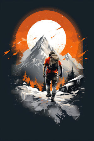 Trekking ,Professional t-shirt design vectorの素材