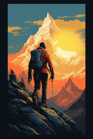 Trekking ,Professional t-shirt design vectorの素材