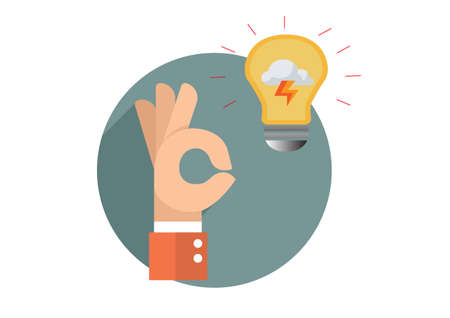 Hand made symbols Show intention, agree on creativity, inspiration, creative process, business icon vector illustrationのイラスト素材