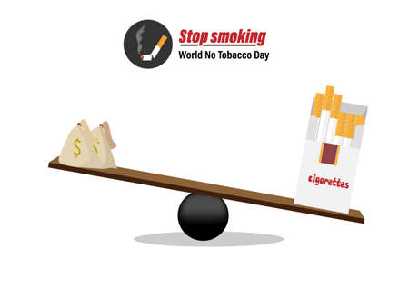 Smoking is wreaking havoc on your health and cost. Flat style cartoon illustration vectorのイラスト素材