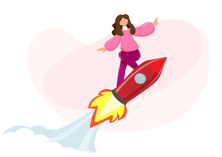 Different business ideas will accelerate marketing efforts. And growing rapidly.  Flat style cartoon illustration vectorのイラスト素材