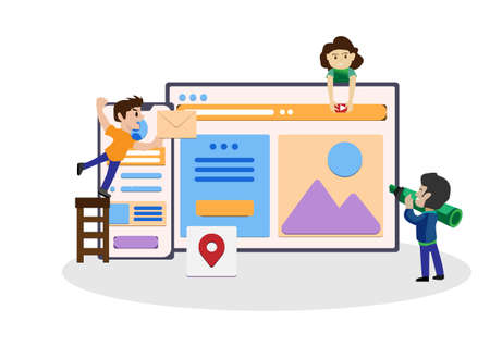 interface design concept A team of creative designers are working to create an interface....